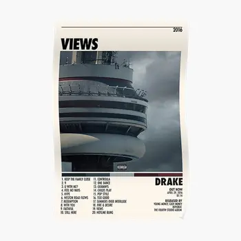 Плакат Drake ' S Views, печат на обложката на албума, печат на плакат, Реколта картина за стая, Забавна стенни картина, Къща без рамка
