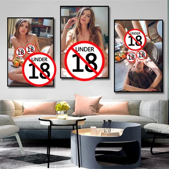 Плакат голи момичета, Сексуална възрастен модел, Картина върху платно, Естетически стенни рисунки без рамки, HD Печат за домашен интериор на спалнята на момчето