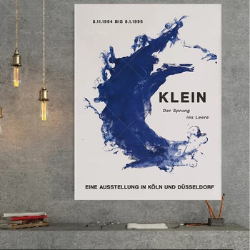 Плакат на художествената изложба Yves Klein Blue, Klein Blue, Черно-синьо, на Френското изкуство, Съвременно изкуство, най-Високо качество за печат Изтегли