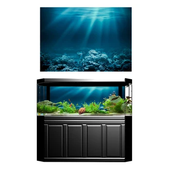 Плакат с фон за аквариум от PVC, 3D Стикер за тапети в аквариума, за украса