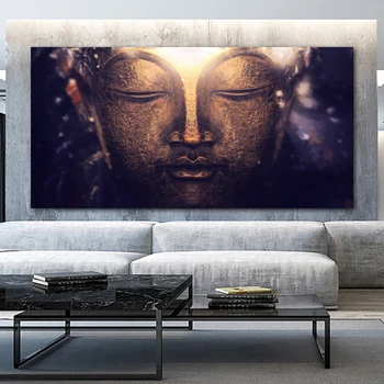 Плакати на платно с изображение на Буда, стенни художествени картини за всекидневната, модерният домашен интериор, декоративни щампи голям размер, нощни диван