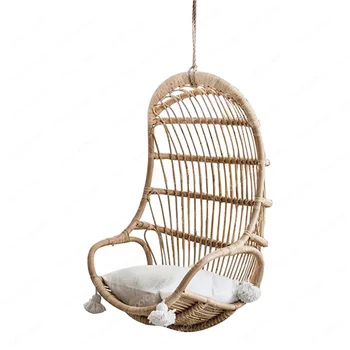 Планер в Скандинавски стил Проста Подвесная кошница от настоящето Ратан, стол-люлка на Балкона, Подвесное стол за дома, люлеещ се стол за дома