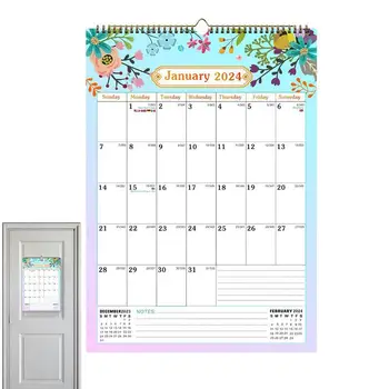 Планер на календара на 2024 година, месец, за да видите, монтиран на стената с план за къща В 2024 година, Месечната planner, календар С януари 2024 г. до юни 2025 г. на стената