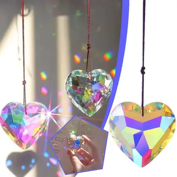 Подвесное сърцето, ловец на Слънцето, Призма, кристален окачване, изделия за декорация на дома, 2024, Подаръци за момичета
