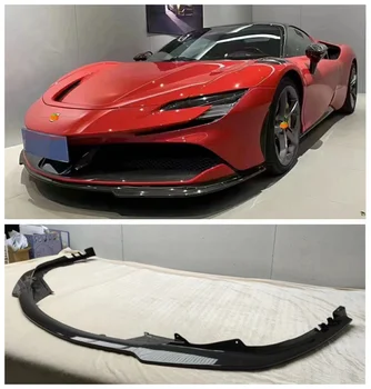 Подходящ За Ferrari SF90 2020 2021 2022 2023 висок Клас Суха Броня от въглеродни влакна За Предната част на Устните Сплитер Дифузьор и Спойлер