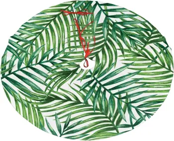 Пола във вид на елхи, листа от тропически палми 30-36-48 инча, Коледна украса, Плюшен пола под формата на Коледната елха, дантела