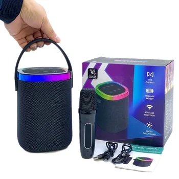 Портативен високоговорител, Bluetooth, Ръчен безжичен микрофон за караоке, на динамиката за диджеи на открито, малък домашен KTV Caixa De Som