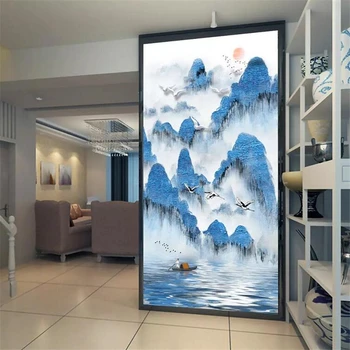 Потребителски тапети 3d стенопис нова китайската съвременна живопис с маслени бои туш рима пейзаж гора птица верандата живопис 8d тапети 5d стенопис