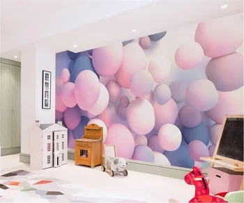Потребителски тапети Nordic малко свеж розов балон момиче фон спални тапети за дома papel de parede