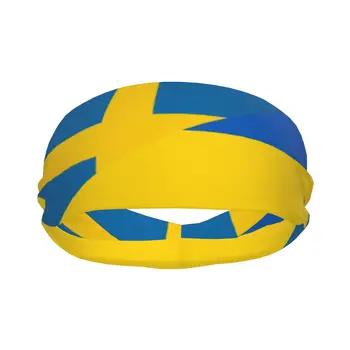Превръзка на главата Спорт, йога, фитнес, еластична спортна лента е еластична превръзка на главата, флаг на Швеция и Украйна.svg
