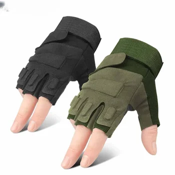 Предпазни ръкавици за ръце Мотоциклетни Ръкавици за езда в байкере Зелени Летни ръкавици без пръсти, CS Армията стрелба с Йога Риболов Ръкавици за бягане
