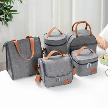Преносима термоизолированная чанта за обяд с голям капацитет, чанта-хладилник, чанта за bento, контейнер за вечеря, чанти за съхранение на училищната храна