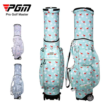 Прибиращ чанта за топка за голф PGM, женствена чанта за топката с принтом, богат на функции водоустойчива чанта за топката с шкивом