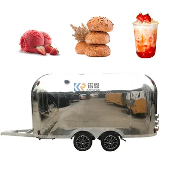 Произведено камион за бързо хранене за малкия бизнес на открито от неръждаема Стомана, напълно Оборудван Трейлър за кейтеринга кифли и сладолед