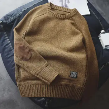 Пролетен пуловер, Еластичен зимен пуловер с дълъг ръкав, Приказен зимен пуловер с кръгло деколте и ръкави в стил мозайка за срещи