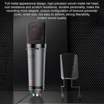Професионален записывающий микрофон TAKSTAR SM-10, насочената конектор XLR с метален амортизатором на предното стъкло, фантомное хранене 48