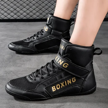 Професионални обувки за борба, Дизайнерски, спортни обувки за двойки, Мъжки, Черно-бяла, светът бокс обувки за марката Унисекс, Военни обувки