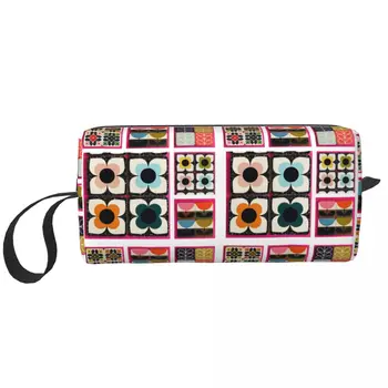 Пътна чанта за тоалетни принадлежности, Orla Kiely Jigsaw Сладък козметични органайзер за грим за жени, Чанти за съхранение на козметика Dopp Kit Case Box Подаръци