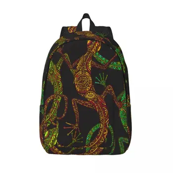 Раница за лаптоп Уникална етническа разплод училищна чанта с ящерицей Саламандрой, здрав ученическа раница за момичета и момчета, пътна чанта