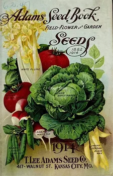 Реколта farm книга за семена от зеленчуци 1914 година Метална лидице знак 8x12 см Ретро Домашната кухня Селска бар, кръчма, Кафене Декора на стените