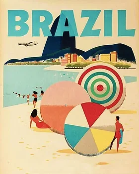 Реколта Рекламни емайл за празниците Бразилия, Метална Лидице табела, Стенни табели