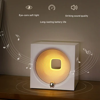 С нощна светлина слушалка Bluetooth Аудио плейър, Функция за затъмняване на Time Machine Акумулаторна настолна лампа за спални Декоративна