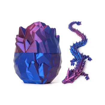 с подвижни панти 3D печатни Шарнирный дракон Коледен подарък с яйце на дракон Кристални играчки-неспокойни под формата на Фигурка на дракон в аквариума