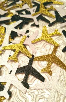 Самолети! равнина конфети щанцоване на масата множествена декор пилотен полет декор сватбена маса албум за изрезки Confettis