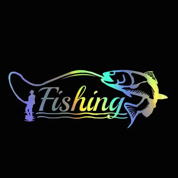 Самоличността на Карикатура Go Fishing Автомобилни Стикери Водоустойчив Стикер на Прозореца на купето на автомобила, Светлоотразителни Аксесоари за риболов в открито