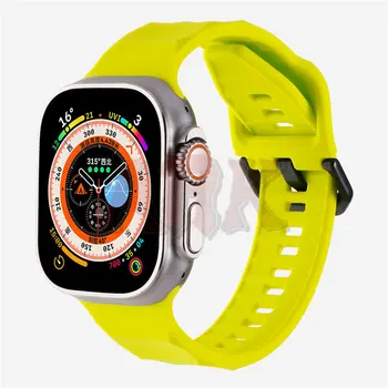 Силиконов Ремък за Apple Watch Band 49 мм 44 мм 45 мм 42 мм Каишка Гривна iWatch Series 6 5 4 SE 7 8 Ultra 49 мм Висококачествен Каучук