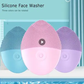 Силиконовата вибрираща силиконова четка, почистването на порите, иновативна електрическа четка за лице, масажор за дълбоки още, почистване на таралеж