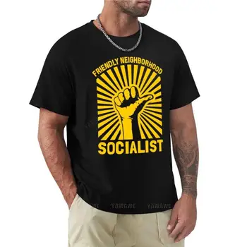 Социалистическа тениска с приятелски надолу от квартал, тениски по поръчка, спортни ризи за мъже