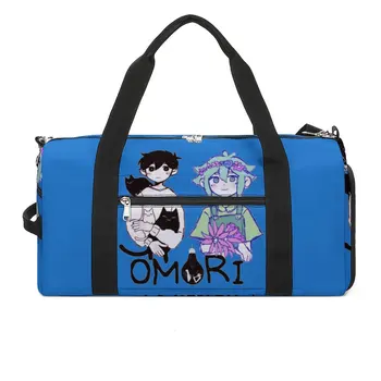 Спортна чанта Omori Game Аниме, спортни спортни чанти Sunny и Basil, мъжки дамски чанти с принтом обувки, сладко чанта за фитнес, оксфордские чанти.