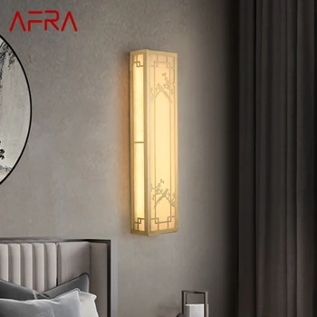 Стенен лампа AFRA Brass LED Модерни и луксозни мраморни халба бира за интериор на дома Спални, хол, коридор