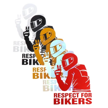 Стикер Respect Biker размер 15x11 см за автомобил, мотоциклет, винил 3D стикери, 3D стикери и отличителни знаци на