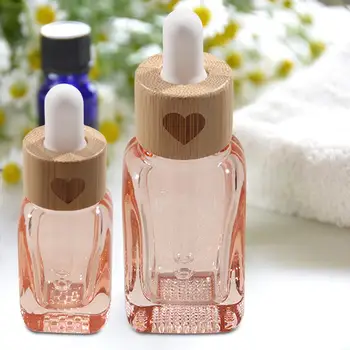Стъклена бутилка-краен Фланец за многократна употреба розов Мини-здрав контейнер за съхранение на течности, Етерични масла, парфюми, Масла за коса