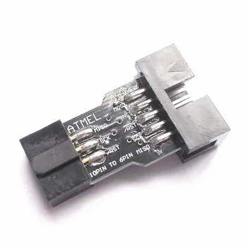 Такса адаптер за стандартен конвертор 10Pin в 6Pin, използвана за AVRISP MKII USBASP STK500, черен на цвят, с релефни каишка версия