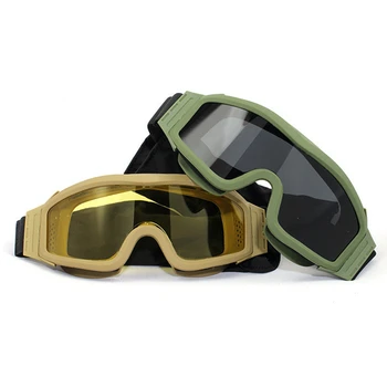 Тактически очила за еърсофт оръжия с допълнително 2 лещи за спортове на открито, военни защитни очила за стрелба, лов, военна игра CS