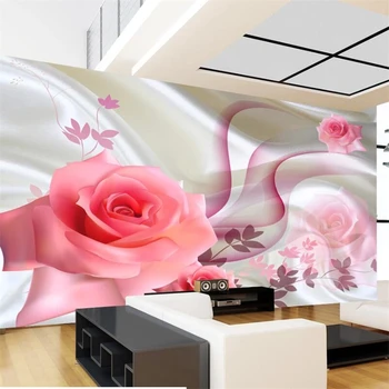 тапети papel de parede по поръчка, 3D стенопис, бутик, модерен минималистичен фон за телевизор с рози, декоративни стенописи, 3D тапети