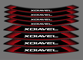 Творчески 8-кратни на етикети за гуми за мотоциклети, персонални светлоотразителни декоративни стикери-модерни фолио за колелата, за DUCATI XDIAVEL