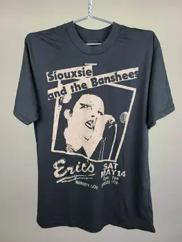 Тениска Siouxsie And The Banshees Тениска L Голям Размер, Выцветшая Черна Реколта Мъжки Подарък Тениска