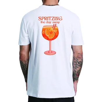 Тениска Spritzing Away The Day They See Me Aperollin Summer Drinking С къс ръкав От 100% Памук Унисекс С кръгло деколте, Тениски Европейския размер