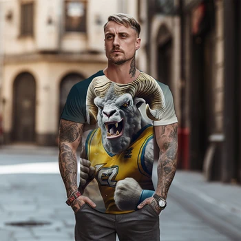 Тениски с 3D-пародия на домашни Любимци, Лятна Градинска риза в стил Хип-хоп, Мъжки t-shirt Оверсайз 2023, Нов мъжки Модерен топ