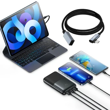Удлинительный USB кабел C-Кратък, удължителен кабел USB 3.1 Type-C 480 Mbit/s, 20 В / 5A, Удължител 100 W мъж към жена
