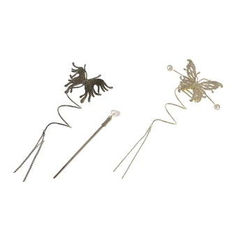 Универсална прическа във формата на пеперуда, от черно злато, елегантна шнола за коса, директна доставка