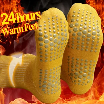 Утепляющие чорапи за отслабване, зимни топли Магически Самонагревающиеся ластични чорапи за масаж на краката, Термотерапевтические чорапи за мъже и жени