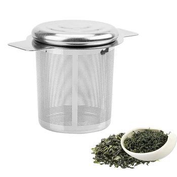 Филтри за чай и кафе с капак NICEYARD от неръждаема стомана, кошница за заваряване на чай, многократна употреба сетчатое цедка за чай с 2 дръжки