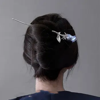 Френски прост античен ретро-цвете, Елегантна роза, пръчка за коса, вилица за коса в Корейски стил, шапки, дамски родословни