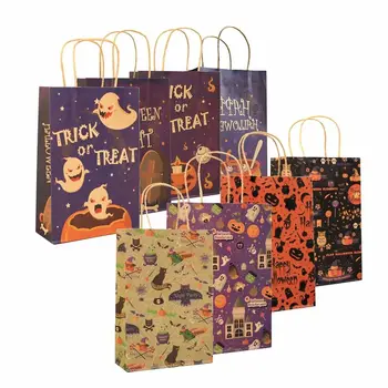 Хартиена торбичка за опаковане на хранителни продукти за Хелоуин, Многофункционален Магьосник, Тиква, Направи си САМ, Бисквити, Бонбони, Нови Хартиени подаръчни торбички на Хелоуин