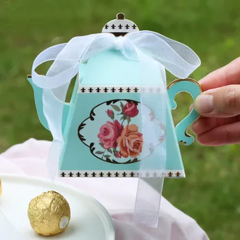 Хартиени кутии за шоколадови бонбони във формата на чайник Опаковка кутии за сватбени подаръци 